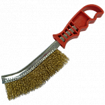Щетка ручная, гофрированная латунированная сталь, ручка пластик, EuroBrush, Китай